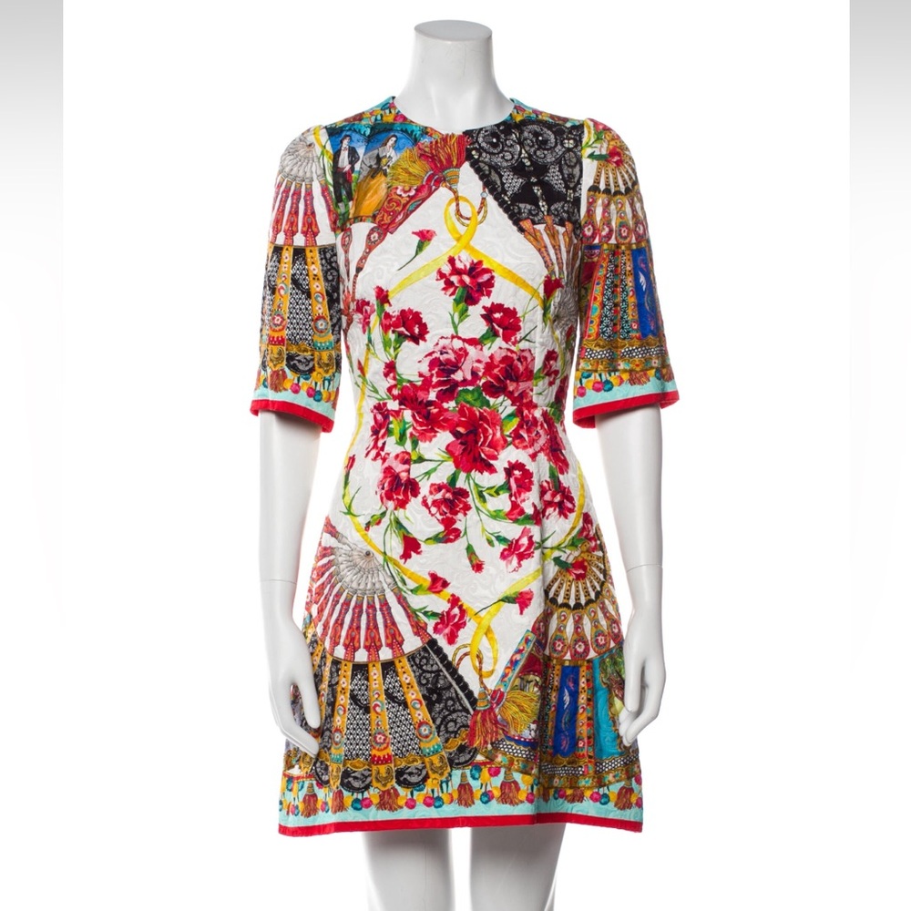 Dolce & Gabbana Printed Mini Dress Floral Size 38